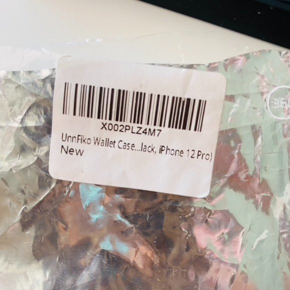 UnnFiko Wallet Case black shock proof rubber clutch iphone 12 Pro Case - Picture 3 of 5